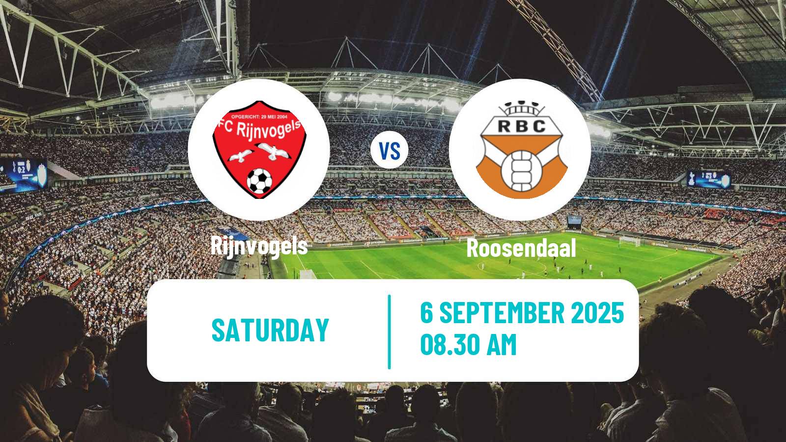 Football Dutch Derde Divisie Rijnvogels - Roosendaal