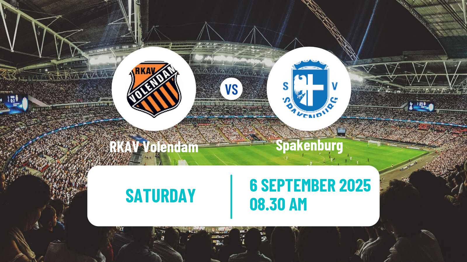 Football Dutch Tweede Divisie RKAV Volendam - Spakenburg