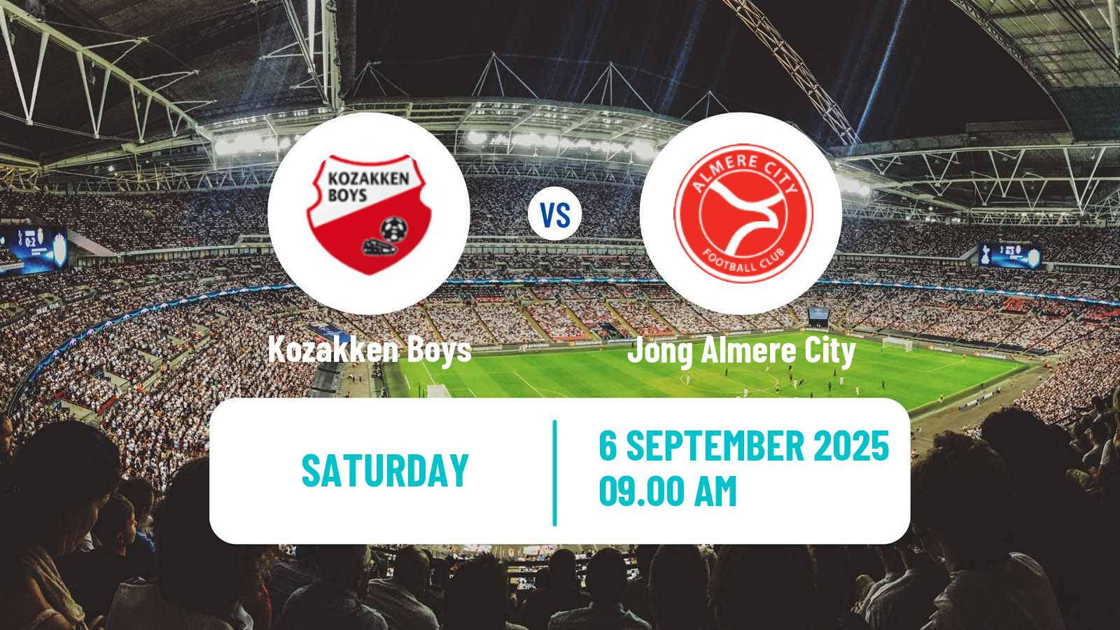 Football Dutch Tweede Divisie Kozakken Boys - Jong Almere City