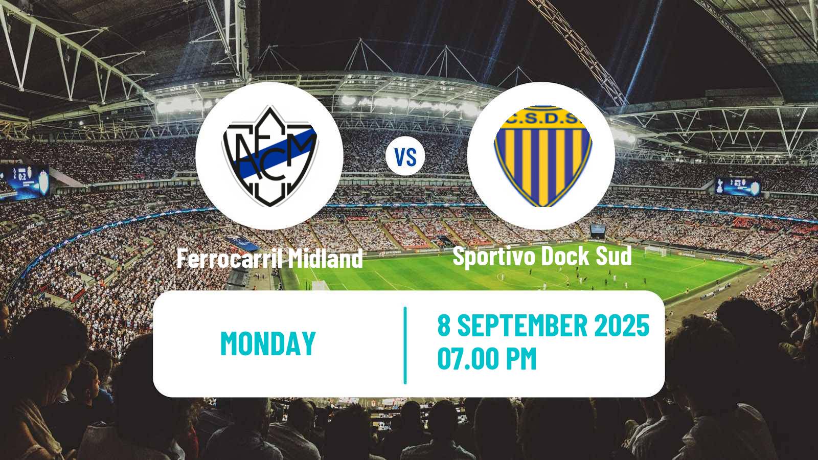 Football Argentinian Primera B Ferrocarril Midland - Sportivo Dock Sud