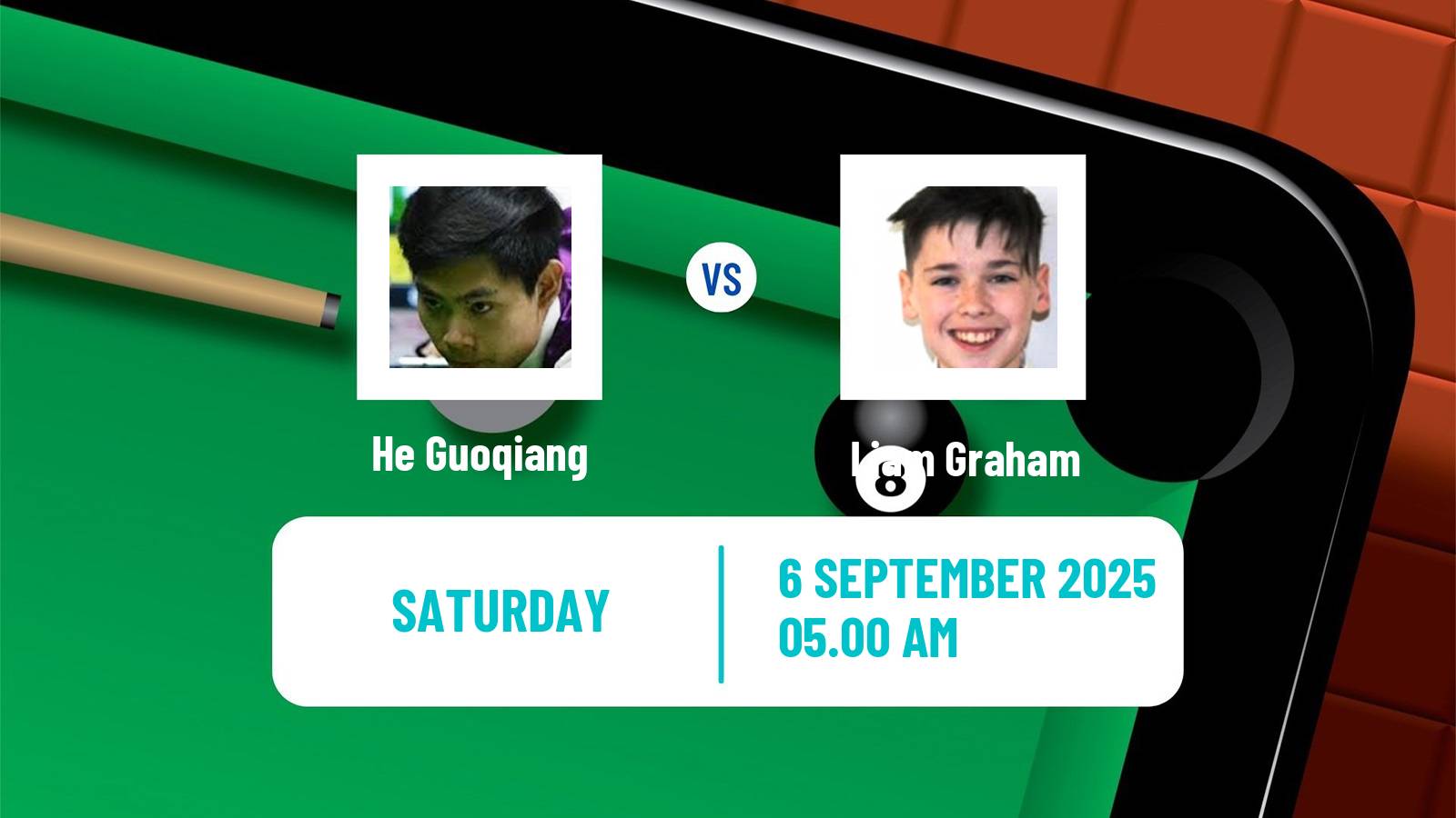 Snooker Northern Ireland Open He Guoqiang - Liam Graham
