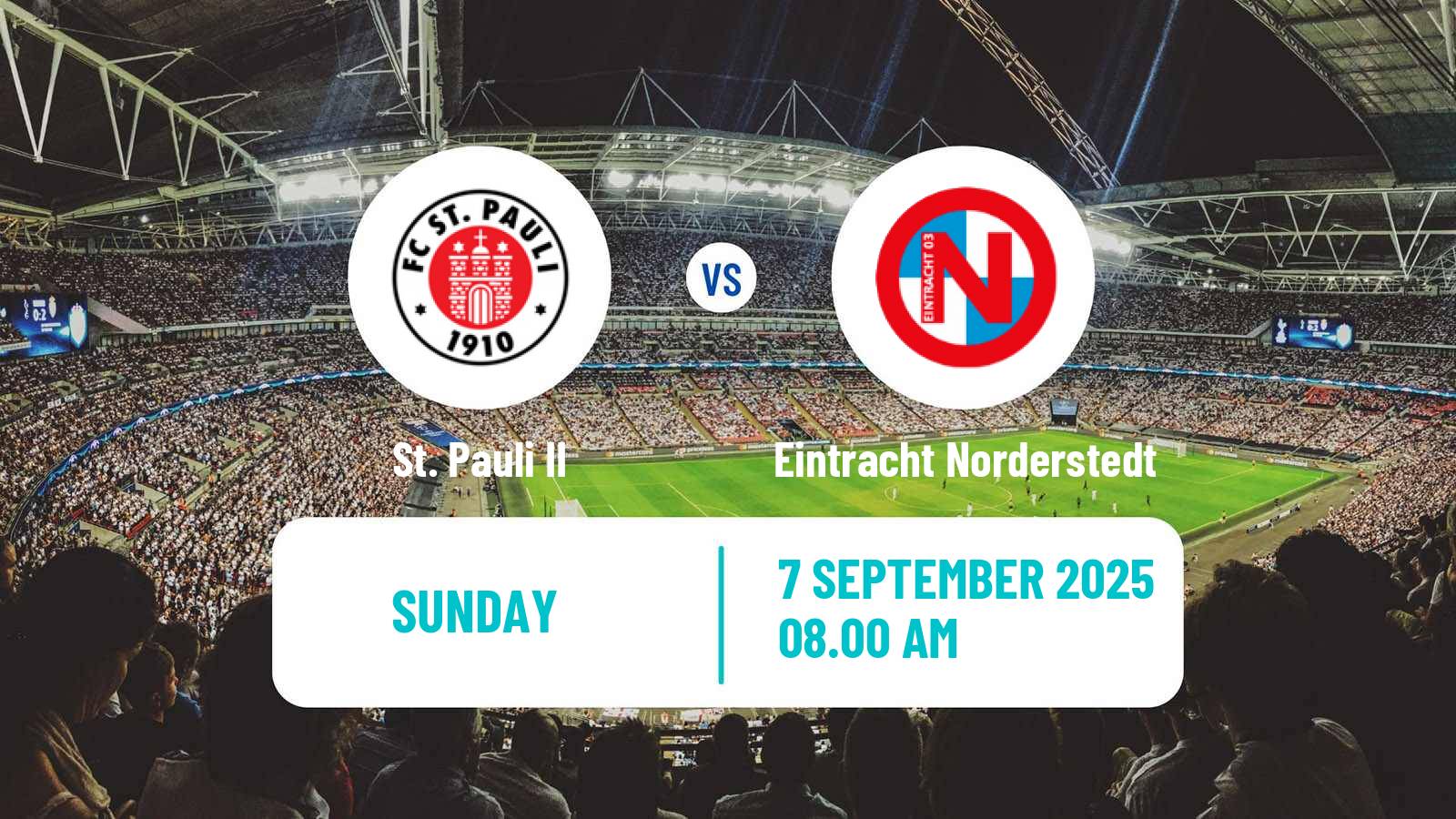 Football German Regionalliga North St. Pauli II - Eintracht Norderstedt