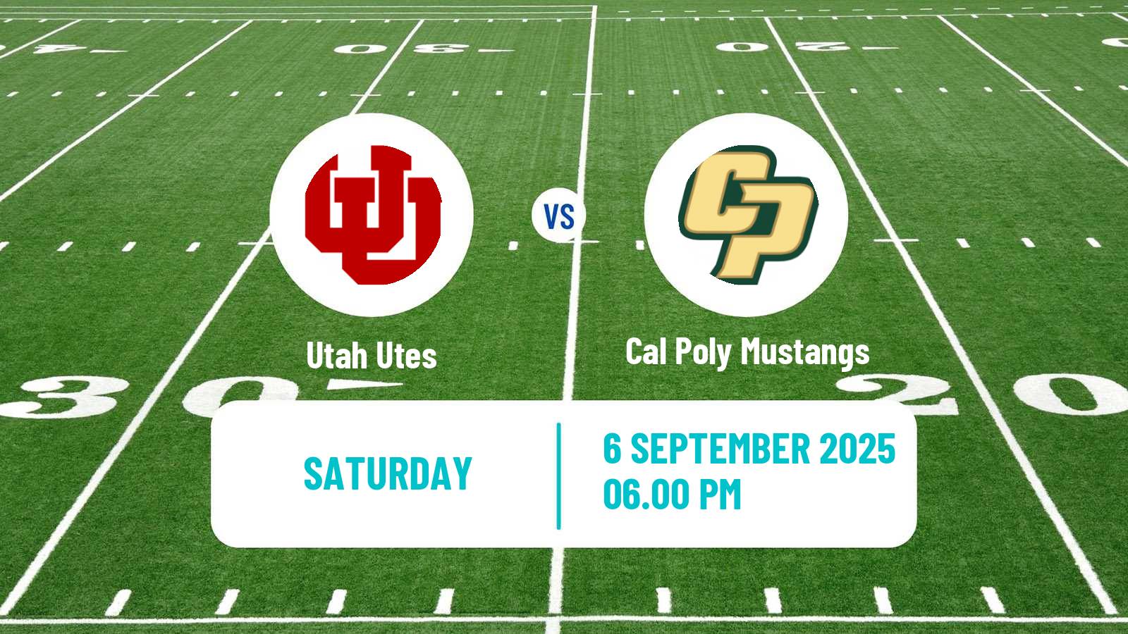 American football NCAA College Football Utah Utes - Cal Poly Mustangs