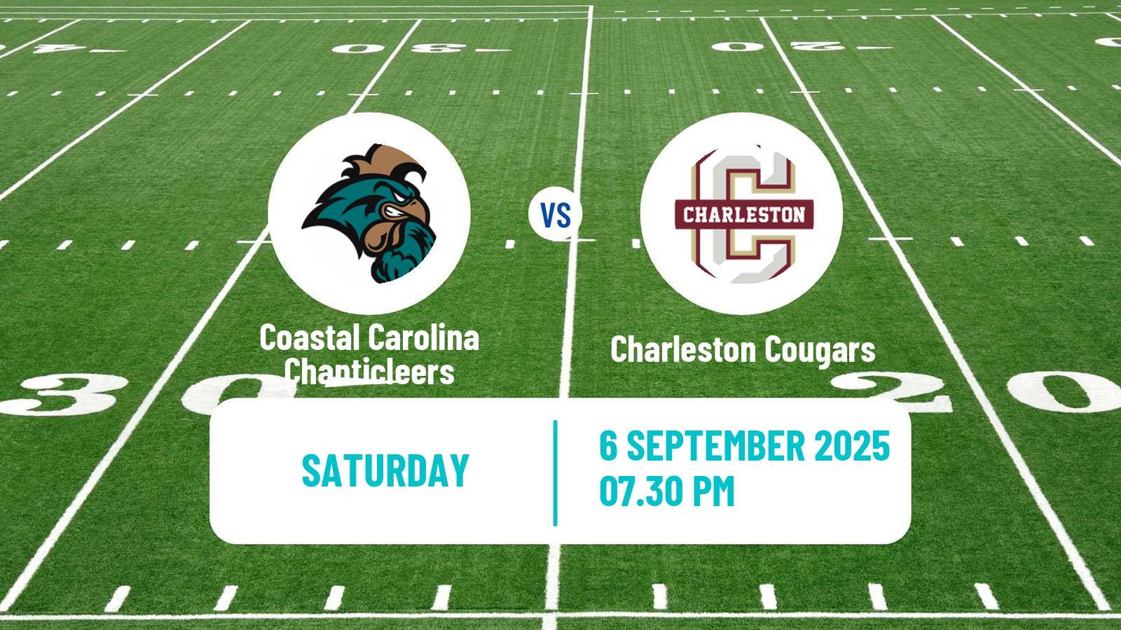 American football NCAA College Football Coastal Carolina Chanticleers - Charleston Cougars