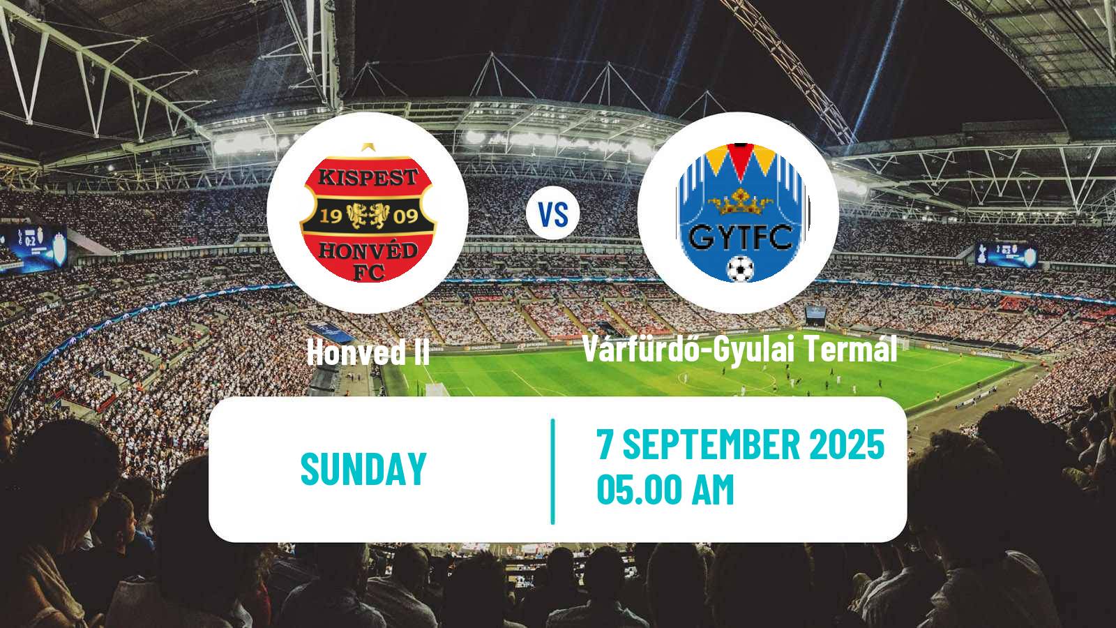 Football Hungarian NB III Southeast Honved II - Várfürdő-Gyulai Termál