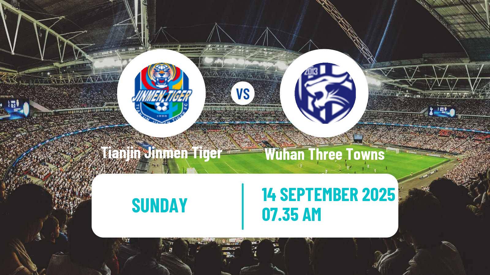 Football Chinese Super League Tianjin Jinmen Tiger - Wuhan Three Towns