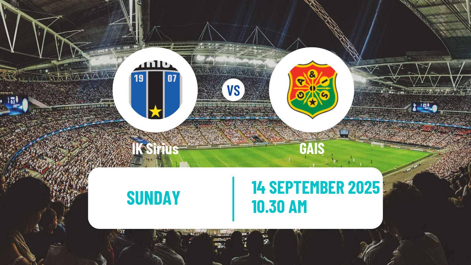 Football Swedish Allsvenskan Sirius - GAIS