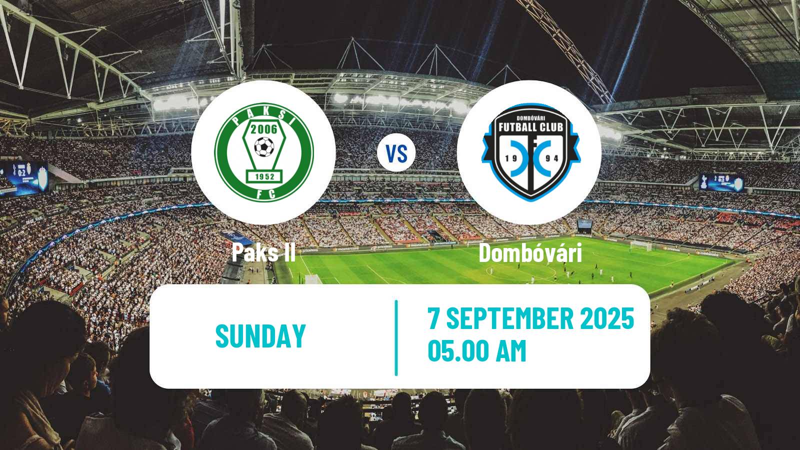 Football Hungarian NB III Southwest Paks II - Dombóvári