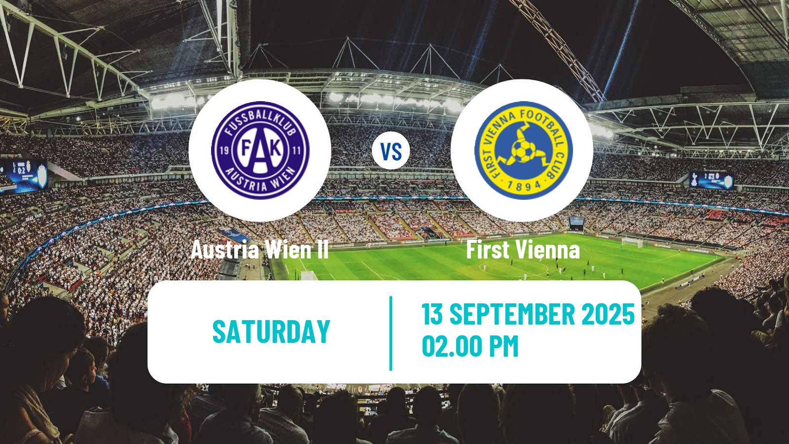 Football Austrian 2 Liga Austria Wien II - First Vienna