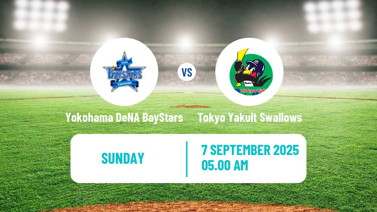 Baseball NPB Yokohama DeNA BayStars - Tokyo Yakult Swallows