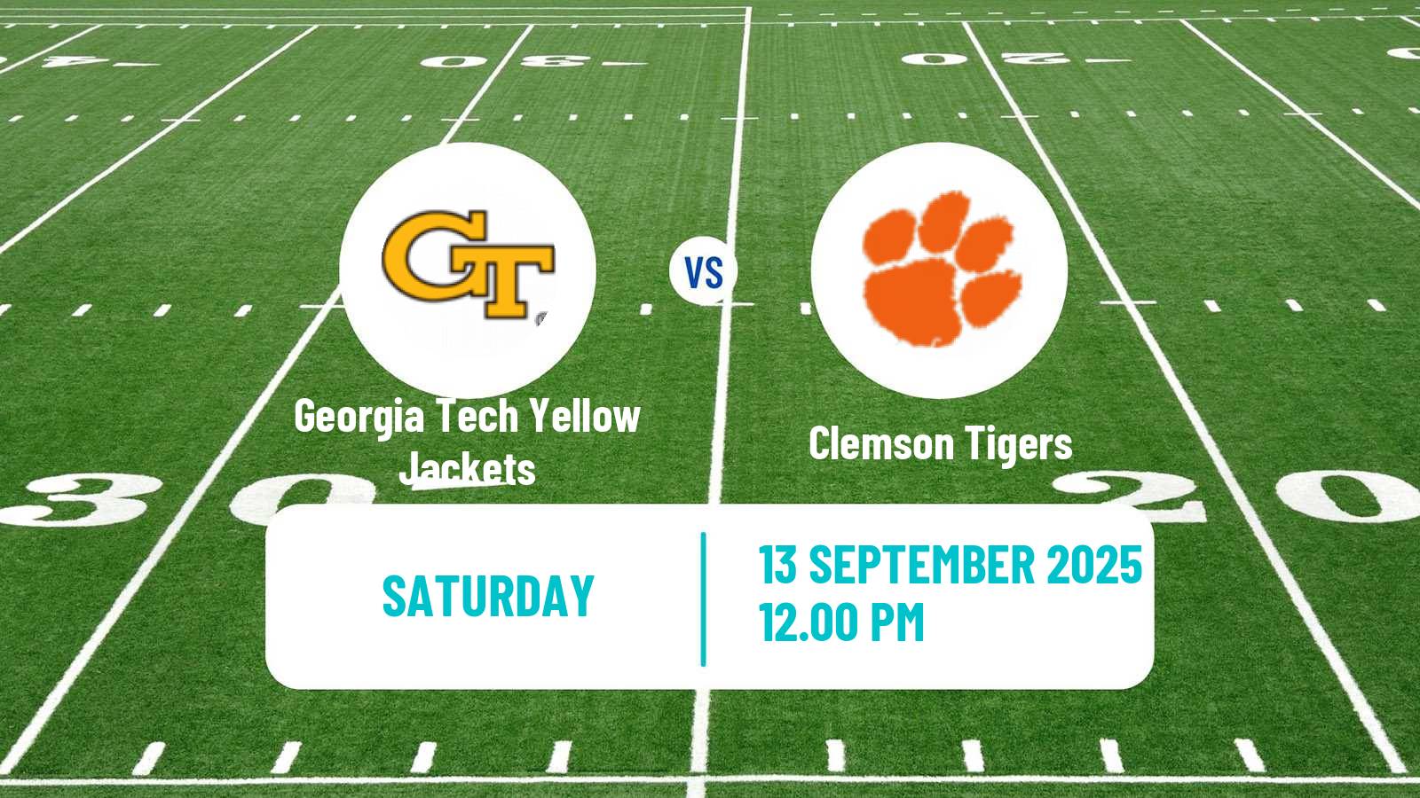 American football NCAA College Football Georgia Tech Yellow Jackets - Clemson Tigers