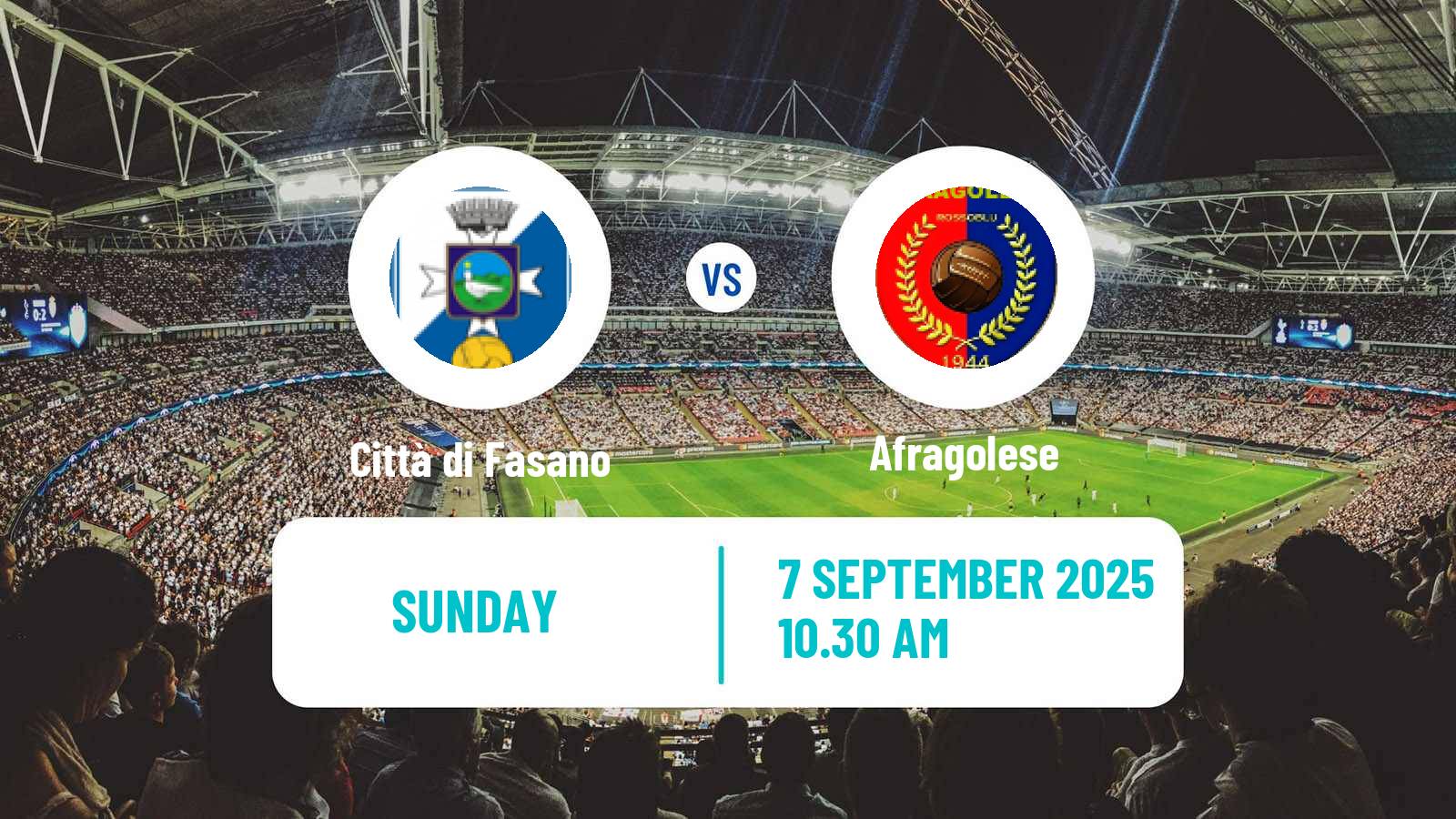 Football Italian Serie D - Group H Città di Fasano - Afragolese