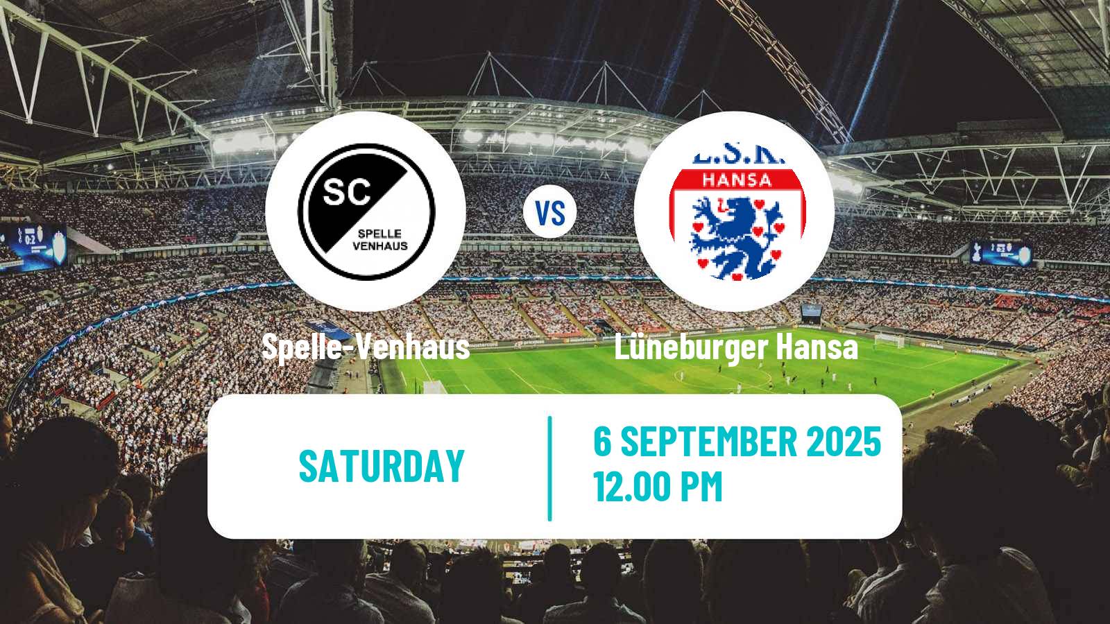 Football German Oberliga Niedersachsen Spelle-Venhaus - Lüneburger Hansa