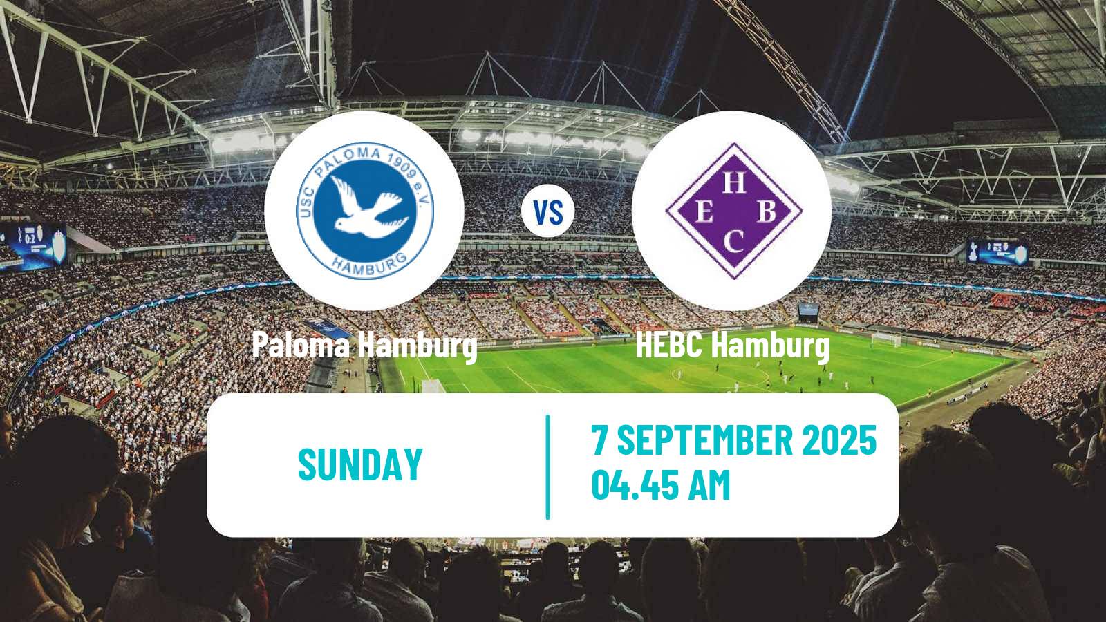 Football German Oberliga Hamburg Paloma Hamburg - HEBC Hamburg