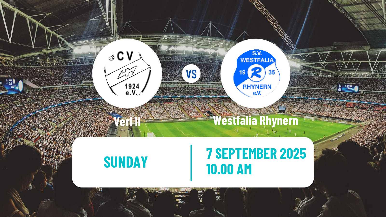 Football German Oberliga Westfalen Verl II - Westfalia Rhynern