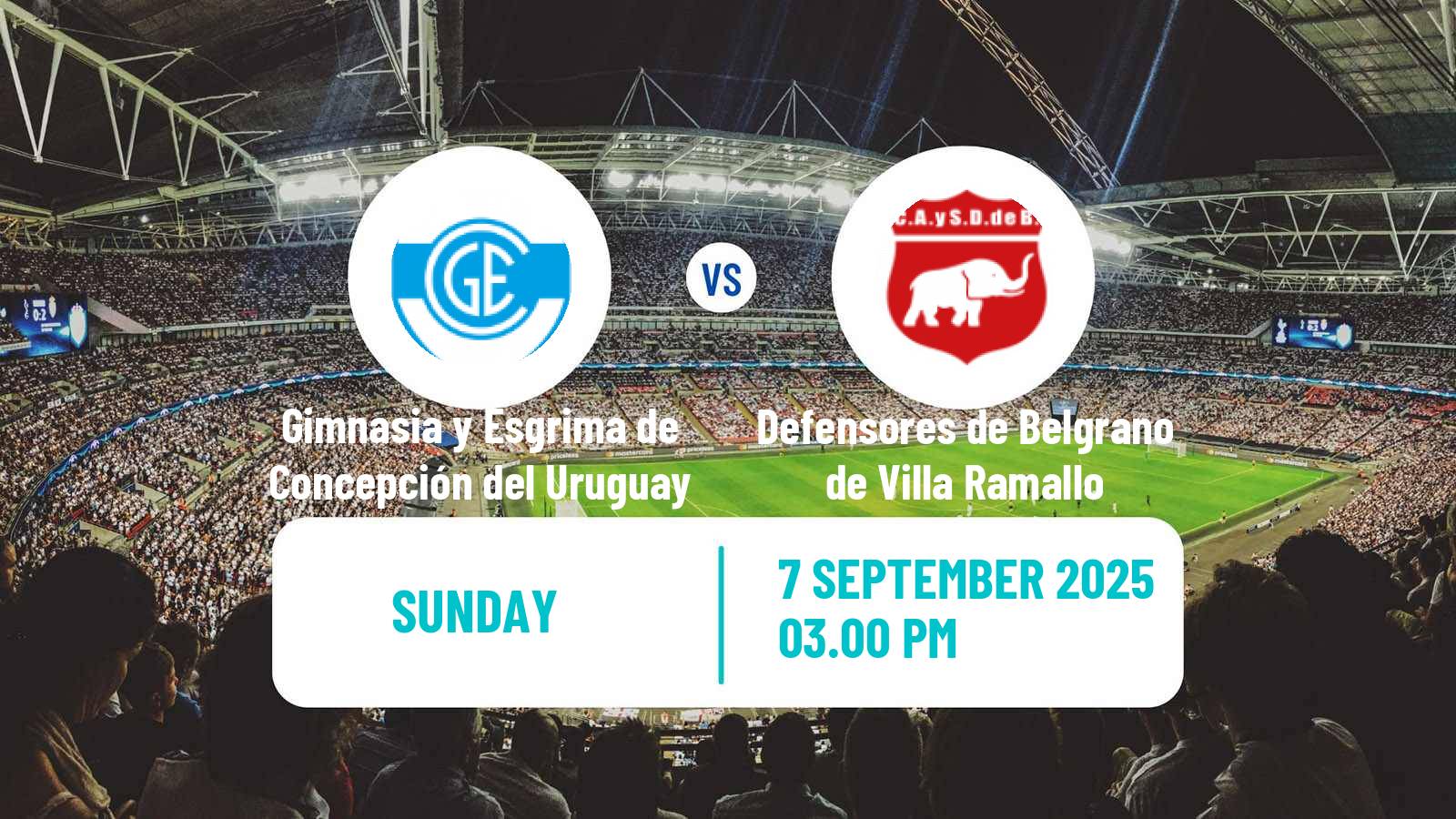 Football Argentinian Torneo Federal Gimnasia y Esgrima de Concepción del Uruguay - Defensores de Belgrano de Villa Ramallo