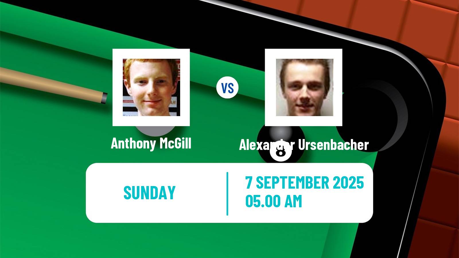 Snooker Northern Ireland Open Anthony McGill - Alexander Ursenbacher