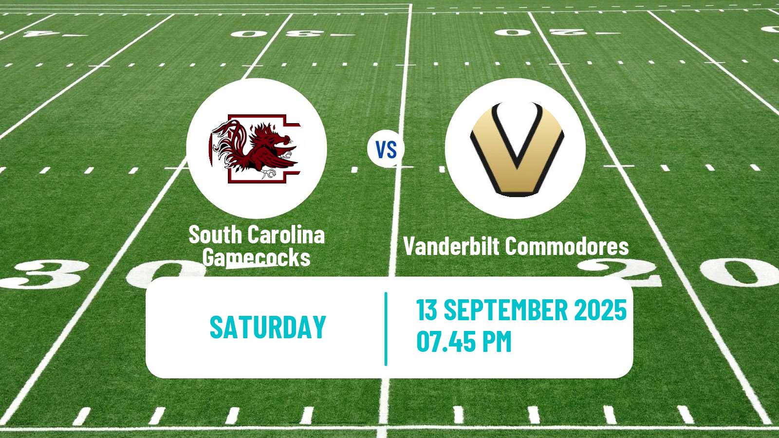 American football NCAA College Football South Carolina Gamecocks - Vanderbilt Commodores