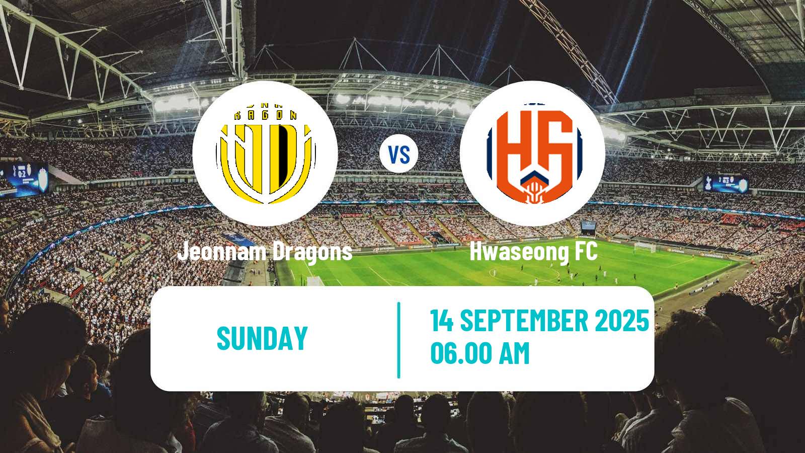 Football South Korean K-League 2 Jeonnam Dragons - Hwaseong