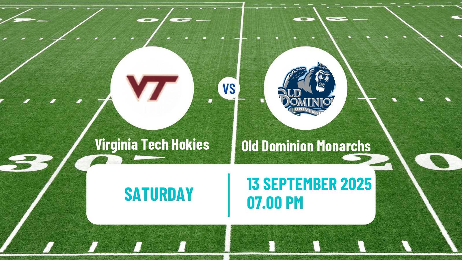 American football NCAA College Football Virginia Tech Hokies - Old Dominion Monarchs