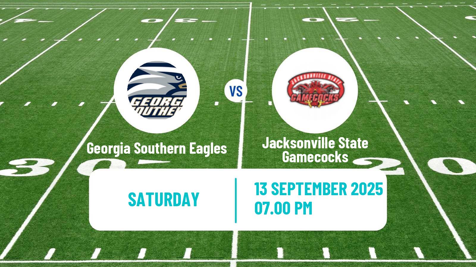 American football NCAA College Football Georgia Southern Eagles - Jacksonville State Gamecocks