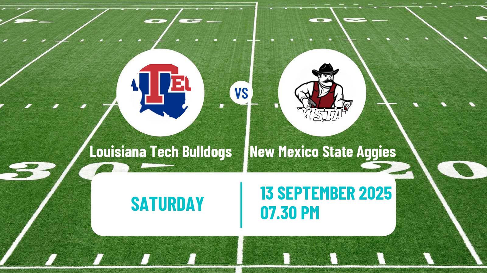 American football NCAA College Football Louisiana Tech Bulldogs - New Mexico State Aggies