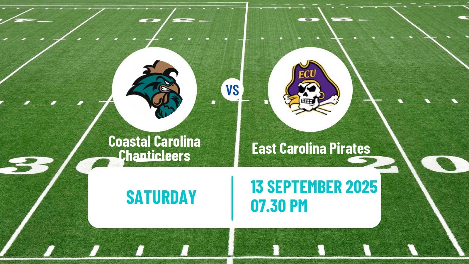 American football NCAA College Football Coastal Carolina Chanticleers - East Carolina Pirates