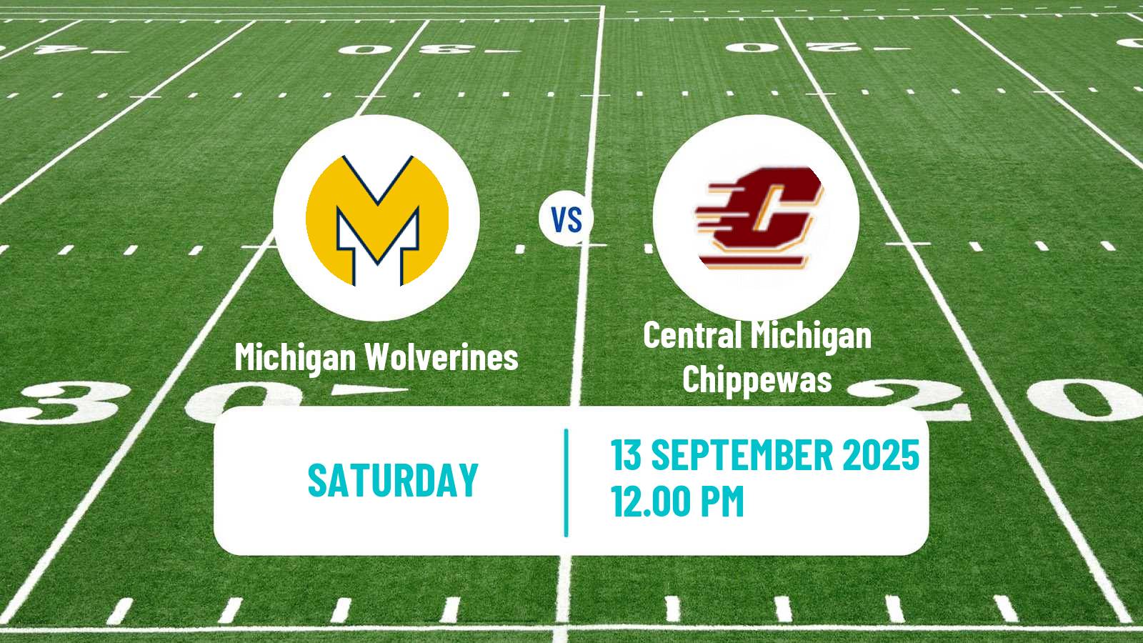 American football NCAA College Football Michigan Wolverines - Central Michigan Chippewas