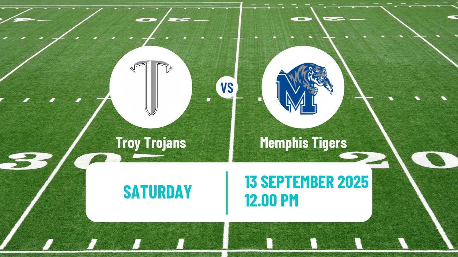 American football NCAA College Football Troy Trojans - Memphis Tigers