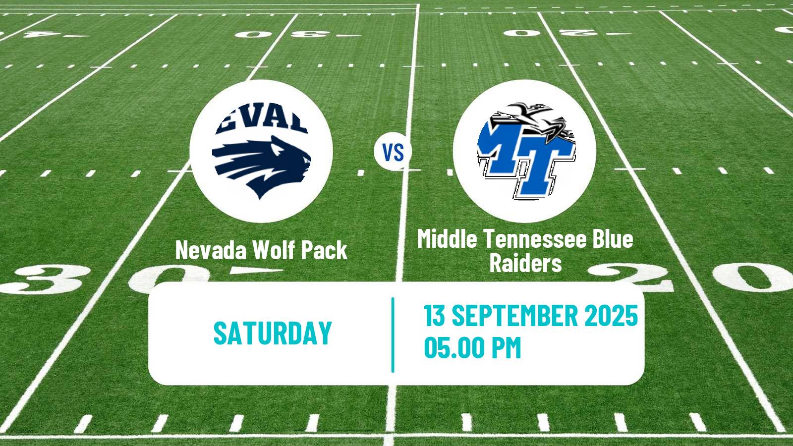 American football NCAA College Football Nevada Wolf Pack - Middle Tennessee Blue Raiders