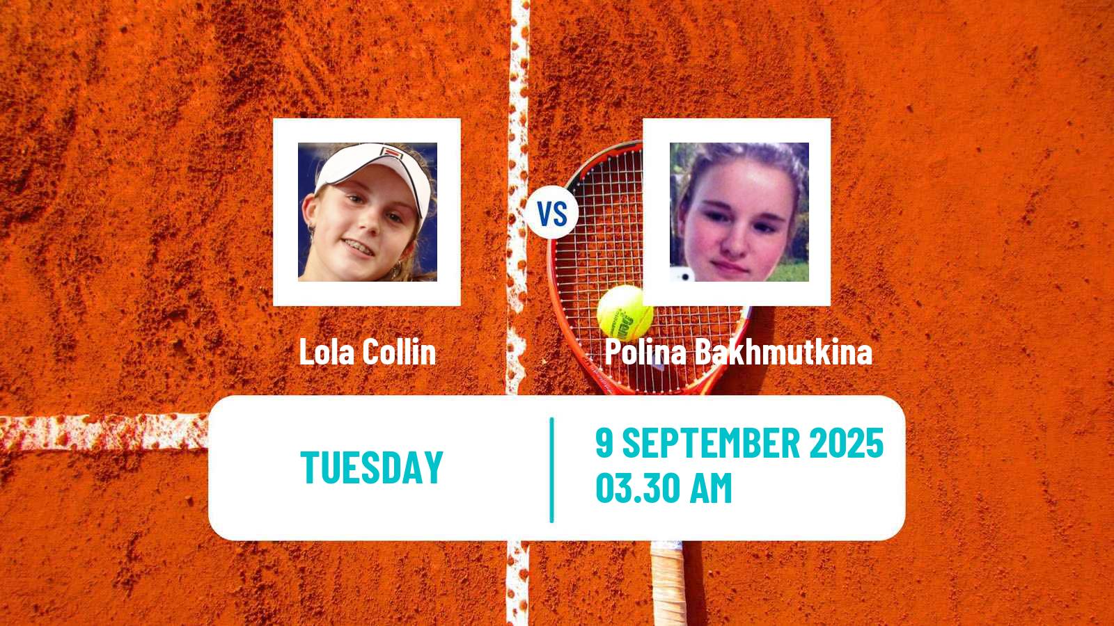 Tennis ITF W15 Dijon Women Lola Collin - Polina Bakhmutkina