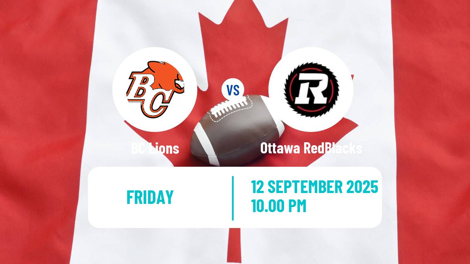 Canadian football CFL BC Lions - Ottawa RedBlacks