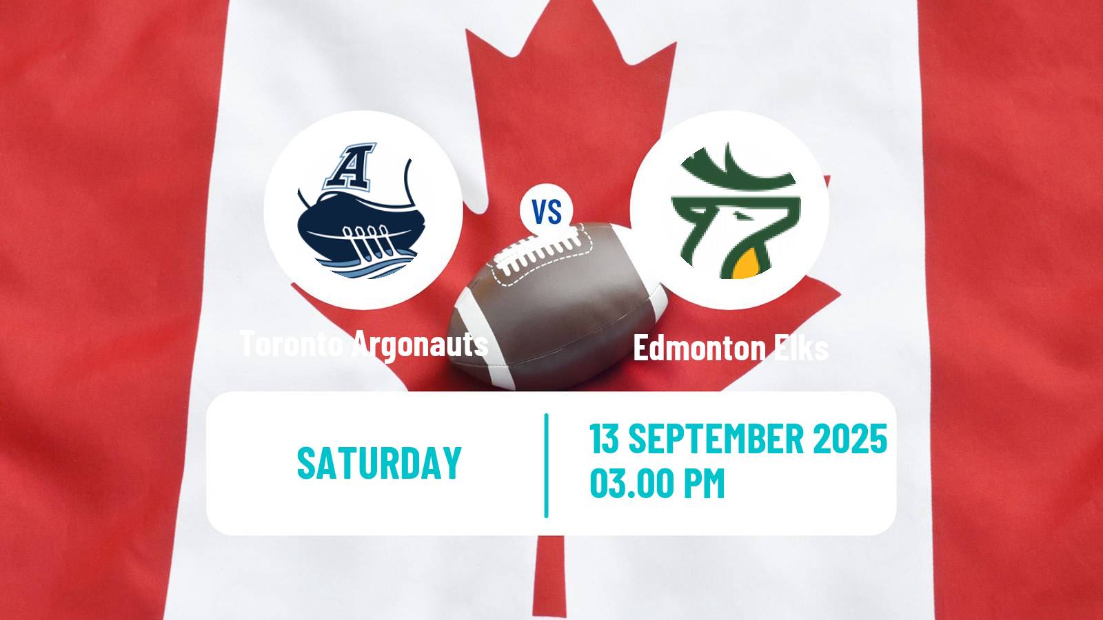 Canadian football CFL Toronto Argonauts - Edmonton Elks