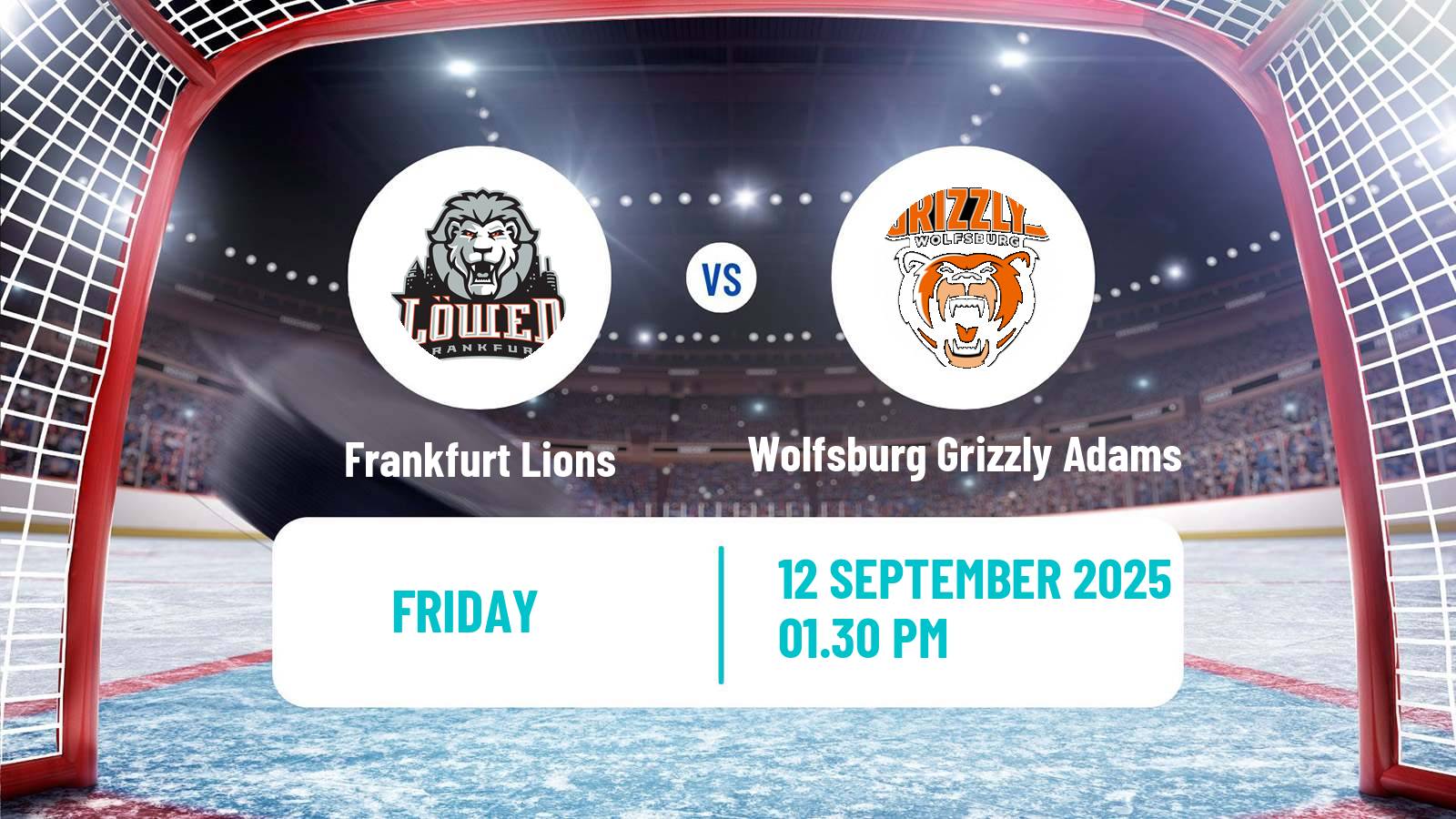 Hockey German Ice Hockey League Frankfurt Lions - Wolfsburg Grizzly Adams