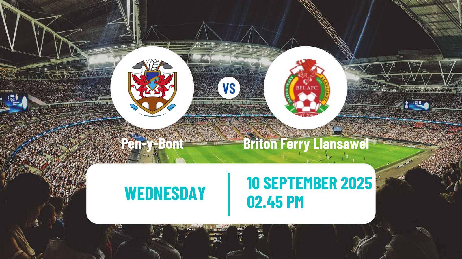 Football Welsh League Cup Pen-y-Bont - Briton Ferry Llansawel