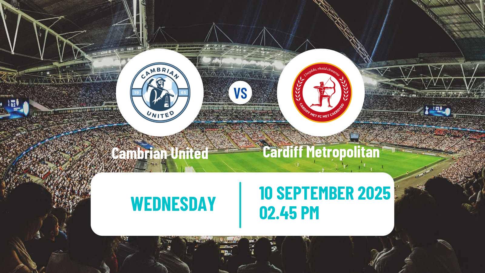 Football Welsh League Cup Cambrian United - Cardiff Metropolitan