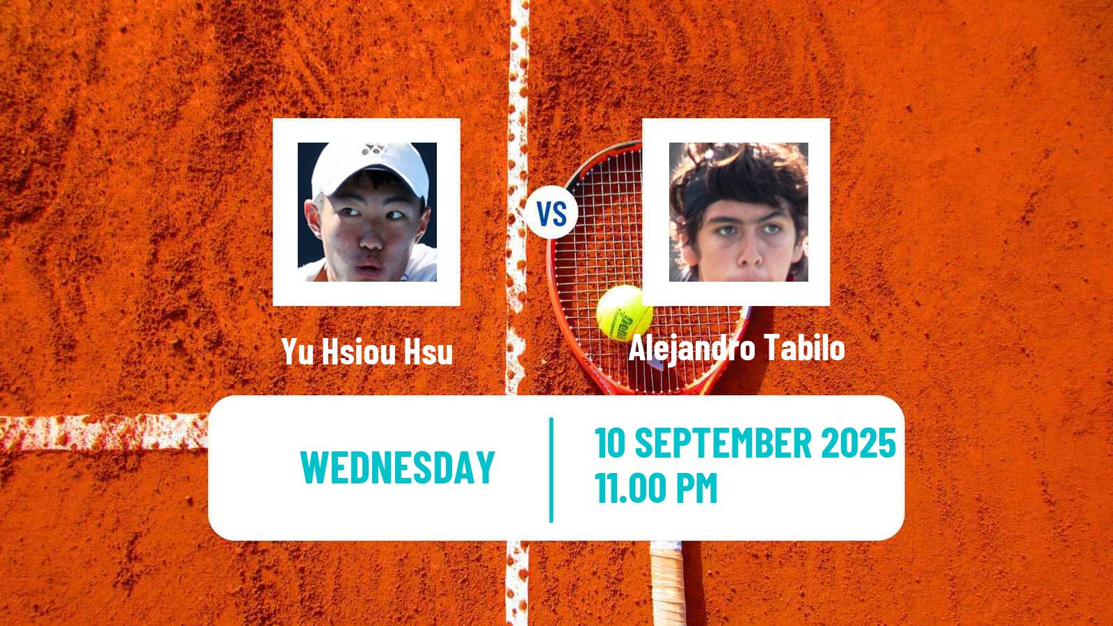 Tennis Guangzhou 2 Challenger Men Yu Hsiou Hsu - Alejandro Tabilo