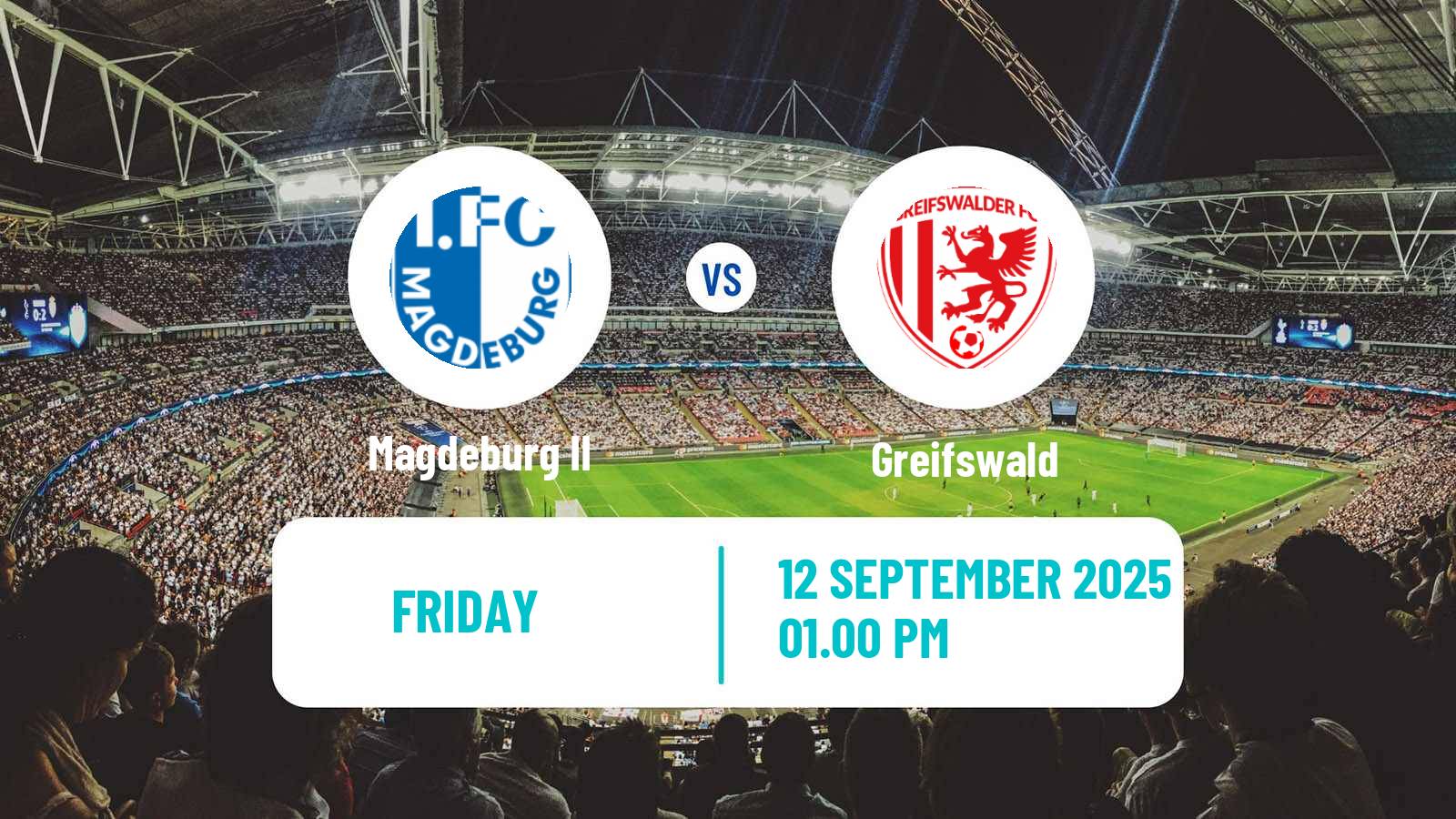Football German Regionalliga Nordost Magdeburg II - Greifswald