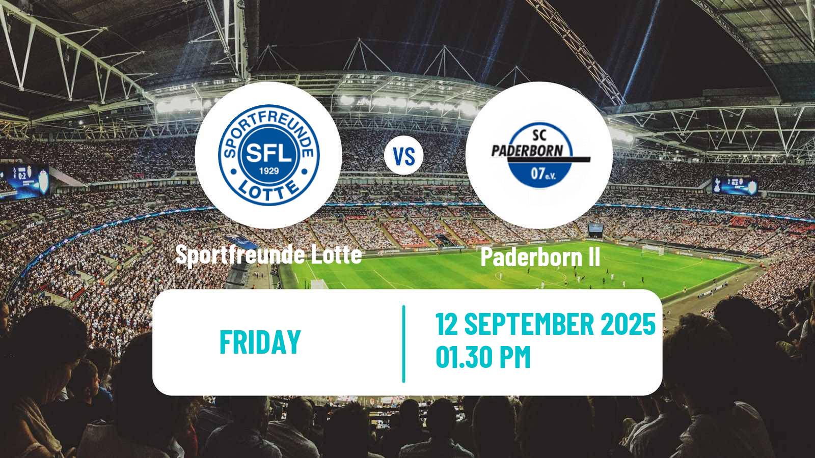 Football German Regionalliga West Sportfreunde Lotte - Paderborn II