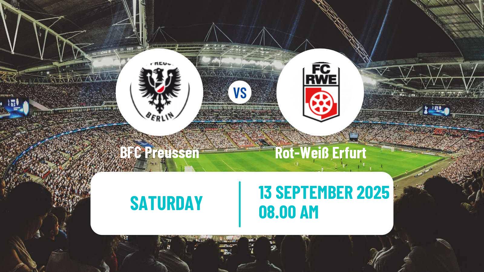 Football German Regionalliga Nordost Preussen - Rot-Weiß Erfurt