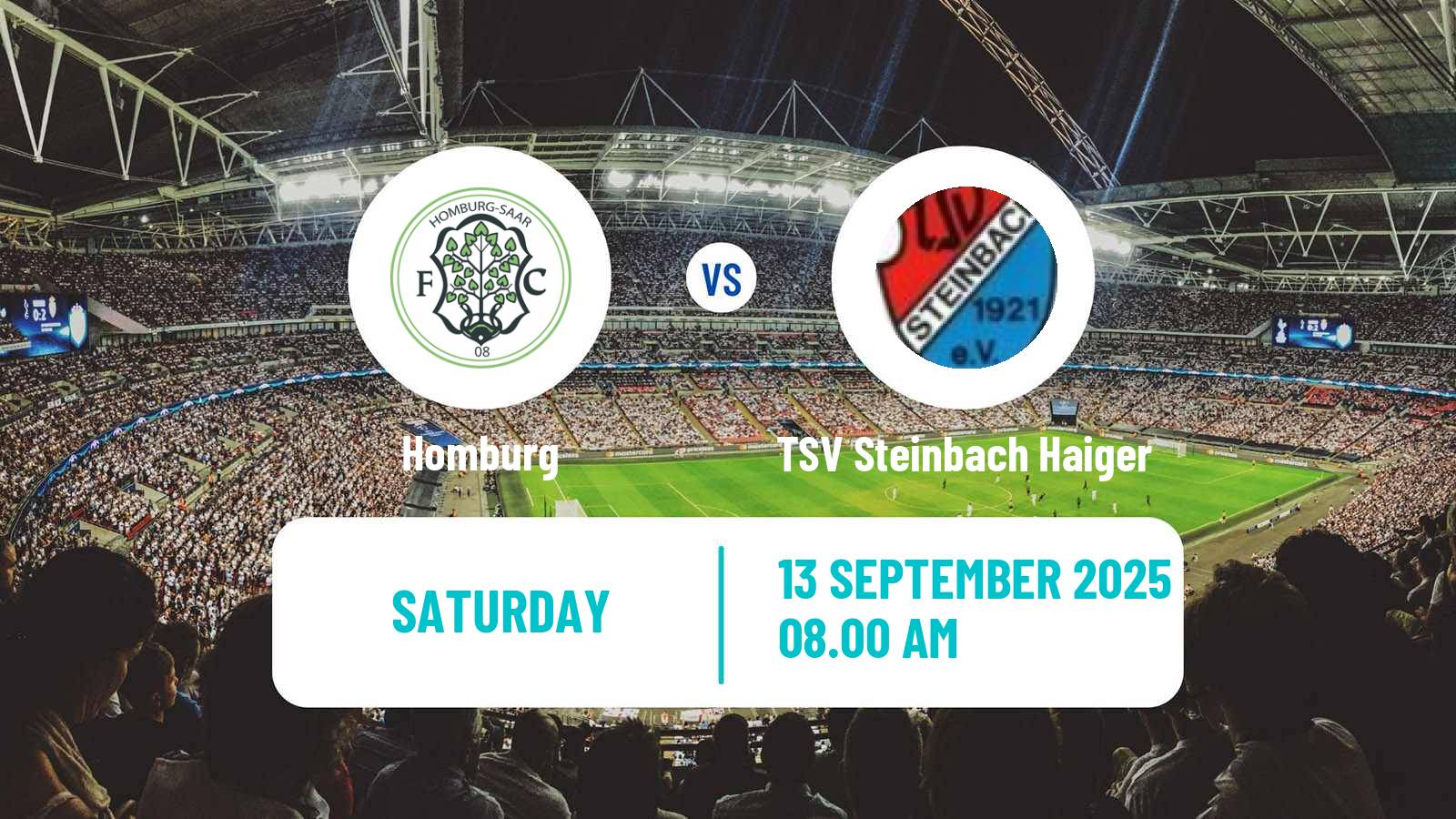Football German Regionalliga Sudwest Homburg - TSV Steinbach Haiger