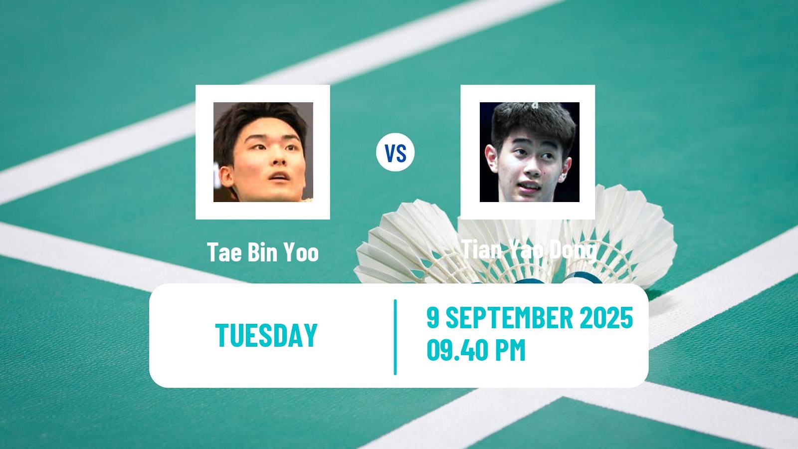 Badminton BWF World Tour Vietnam Open Men Tae Bin Yoo - Tian Yao Dong