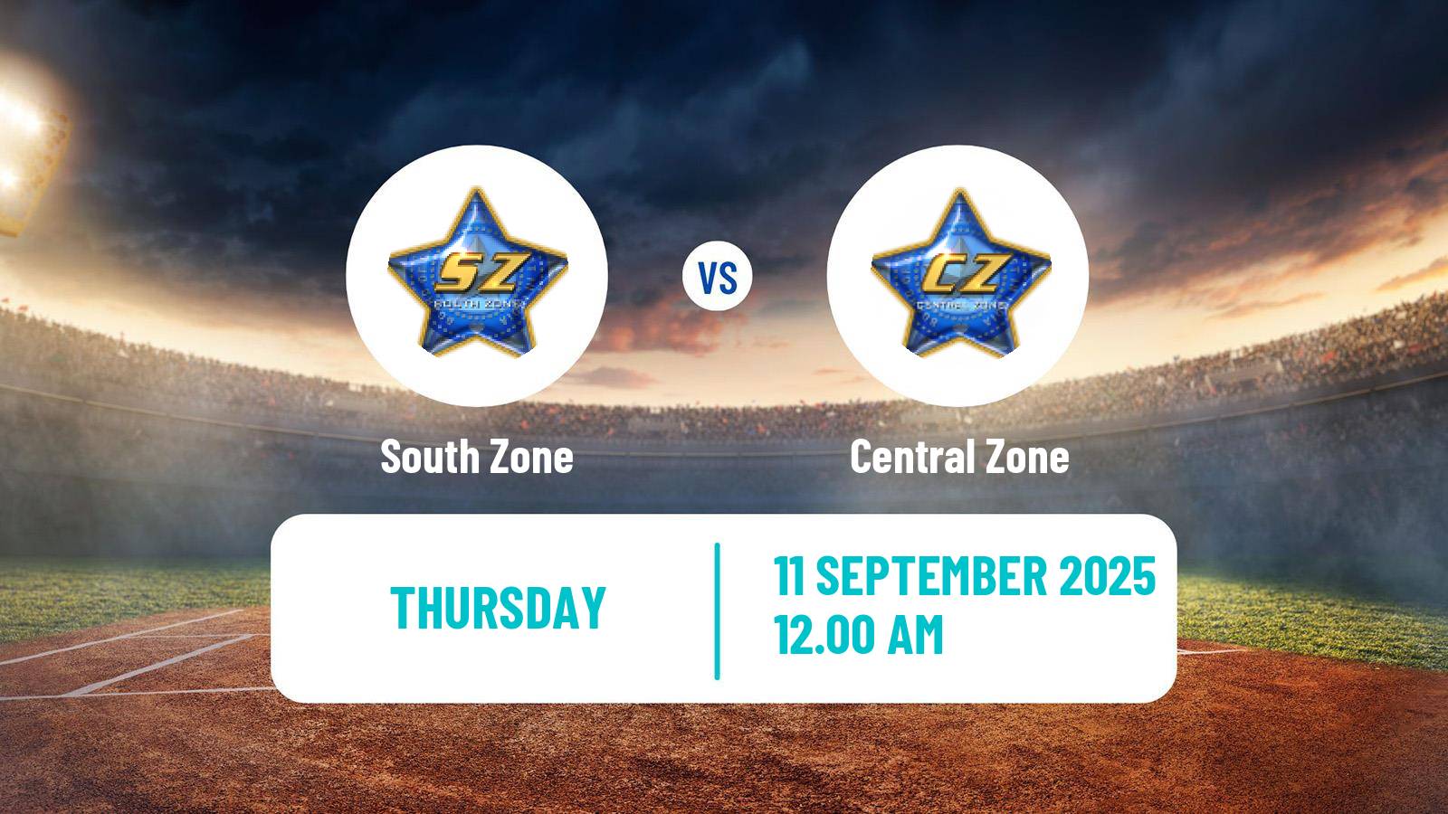 Cricket Indian Duleep Trophy South Zone - Central Zone