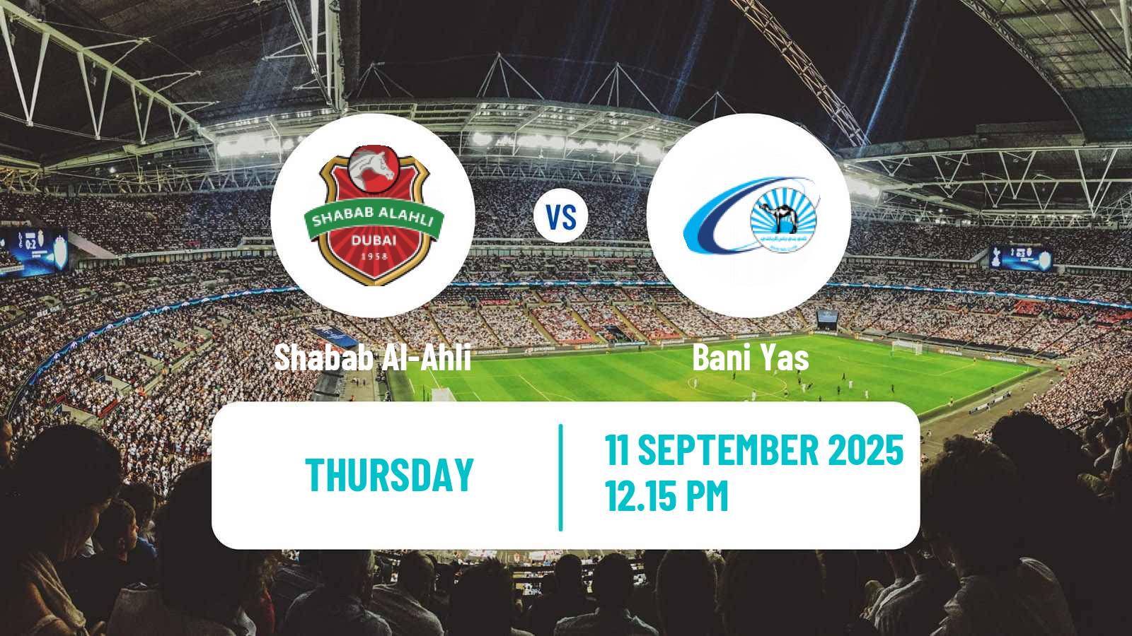 Football UAE Football League Shabab Al-Ahli - Bani Yas