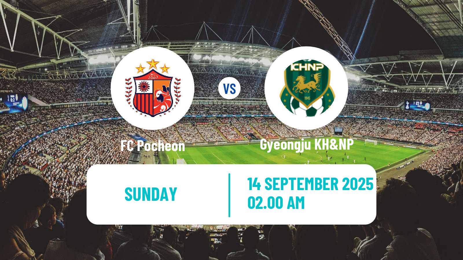Football South Korean K3 League Pocheon - Gyeongju KH&NP
