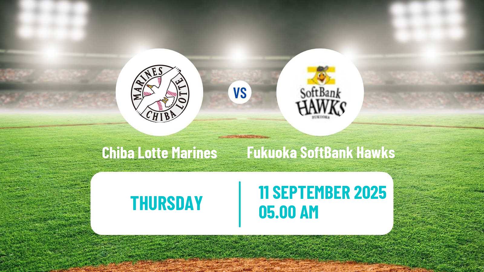 Baseball NPB Chiba Lotte Marines - Fukuoka SoftBank Hawks