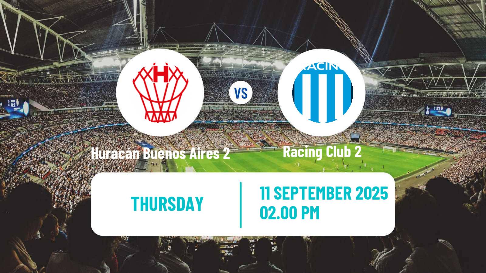 Football Argentinian Reserve League Huracán Buenos Aires 2 - Racing Club 2
