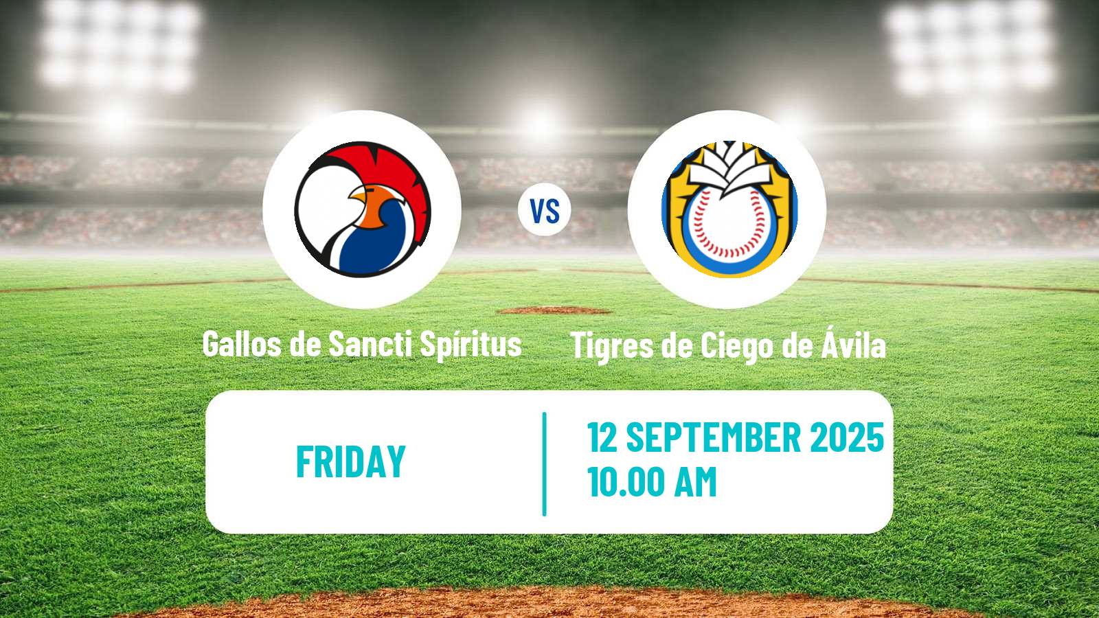 Baseball Cuba Serie Nacional Baseball Gallos de Sancti Spíritus - Tigres de Ciego de Ávila