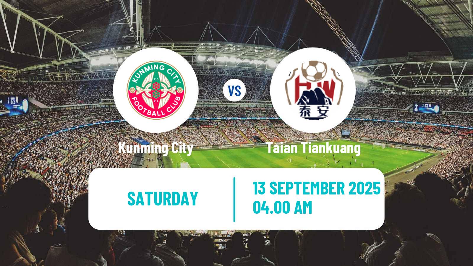 Football Chinese Yi League Kunming City - Taian Tiankuang