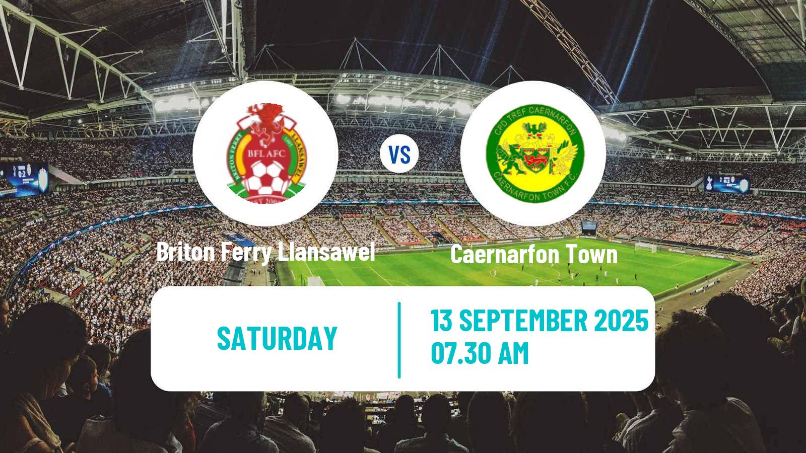Football Welsh Cymru Premier Briton Ferry Llansawel - Caernarfon Town